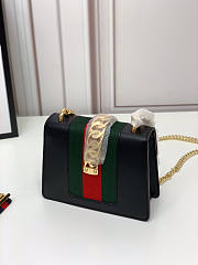 Gucci Mini Sylvie Leather Chain Bag Black 431666 19x14x7.5cm - 6