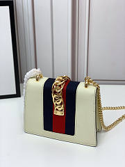 Gucci Mini Sylvie Leather Chain Bag White 431666 19x14x7.5cm - 4