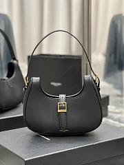 Ysl Le Fermoir Hobo Bag Leather Black 6726152 24.5×18×7cm - 1