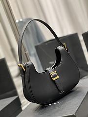 Ysl Le Fermoir Hobo Bag Leather Black 6726152 24.5×18×7cm - 6