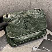 Ysl Baby Niki In Grained Leather Green 22x16.5x12cm - 1