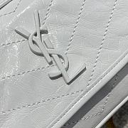 Ysl Baby Niki In Grained Leather White 22x16.5x12cm - 6