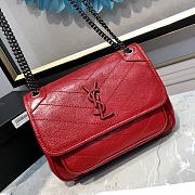 Ysl Baby Niki In Grained Leather Red 22x16.5x12cm - 1
