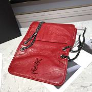 Ysl Baby Niki In Grained Leather Red 22x16.5x12cm - 3