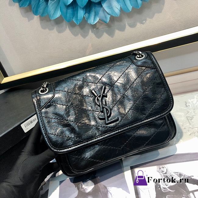 Ysl Baby Niki In Grained Leather Black 22x16.5x12cm - 1