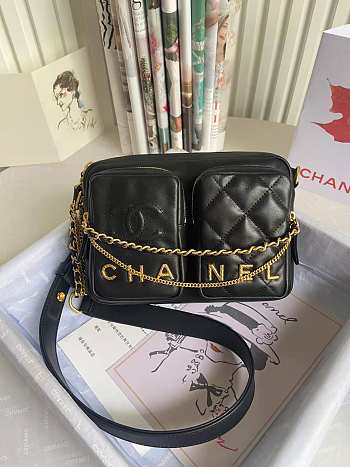 Chanel Camera Bag Black AS2923 20.5cm