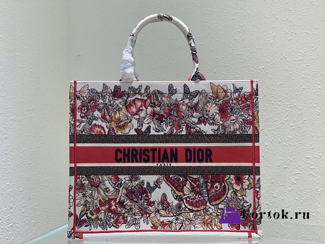 Dior Book Tote Multicolor ButterflyEmbroidery M1286 41cm - 1