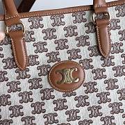 Celine Horizontal Cabas In Triomphe Embroidery Brown 43x31x15cm - 2