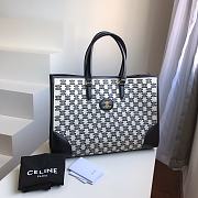 Celine Horizontal Cabas In Triomphe Embroidery Black 43x31x15cm - 1