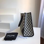 Celine Horizontal Cabas In Triomphe Embroidery Black 43x31x15cm - 5