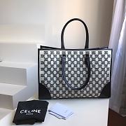 Celine Horizontal Cabas In Triomphe Embroidery Black 43x31x15cm - 4