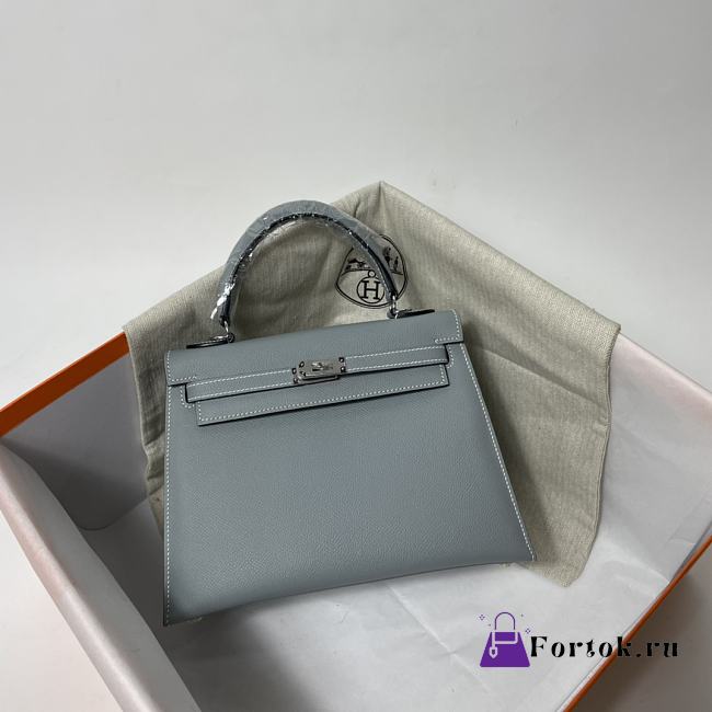 Hermes Kelly 25 Light Gray 25x10.5x18.5cm - 1