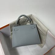 Hermes Kelly 25 Light Gray 25x10.5x18.5cm - 5