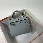 Hermes Kelly 25 Light Gray 25x10.5x18.5cm - 2