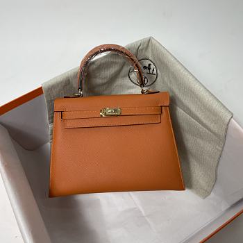 Hermes Kelly 25 Orange 25x10.5x18.5cm