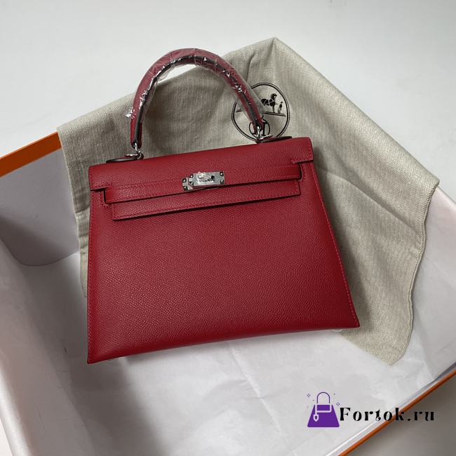 Hermes Kelly 25 Dark Red 25x10.5x18.5cm - 1