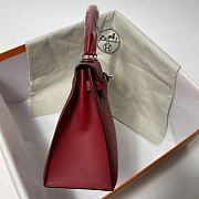 Hermes Kelly 25 Dark Red 25x10.5x18.5cm - 5