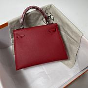 Hermes Kelly 25 Dark Red 25x10.5x18.5cm - 4