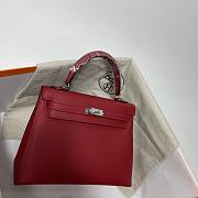 Hermes Kelly 25 Dark Red 25x10.5x18.5cm - 3