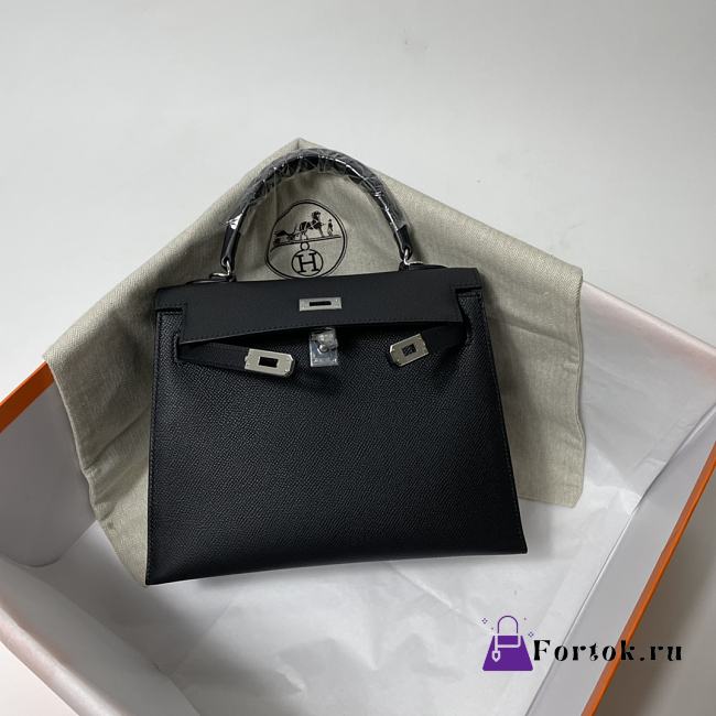 Hermes Kelly 25 Black 25x10.5x18.5cm - 1