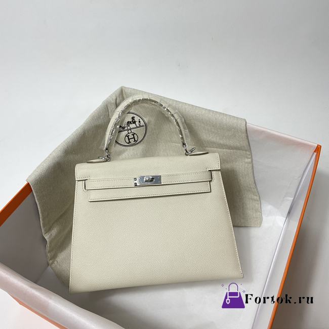 Hermes Kelly 25 White 25x10.5x18.5cm - 1