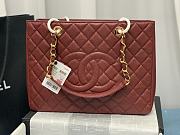 Chanel Shopping Bag In Grained Leather Burgundy A50995 24x33x13cm - 4