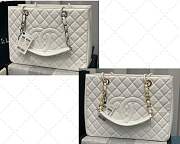 Chanel Shopping Bag In Grained Leather White A50995 24x33x13cm - 1