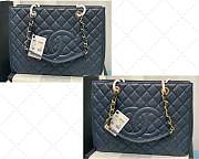 Chanel Shopping Bag In Grained Leather Navy A50995 24x33x13cm - 1