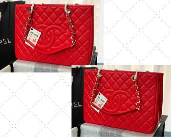 Chanel Shopping Bag In Grained Leather Red A50995 24x33x13cm