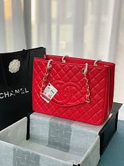 Chanel Shopping Bag In Grained Leather Red A50995 24x33x13cm - 5