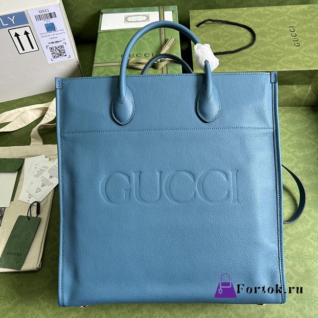 Gucci Large Tote With Gucci Logo Blue 674850 36.5x38.5x15cm - 1