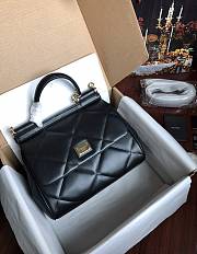 Dolce&Gabbana Medium Sicily Bag In Quilted Black 25cm - 1