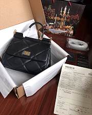 Dolce&Gabbana Medium Sicily Bag In Quilted Black 25cm - 3
