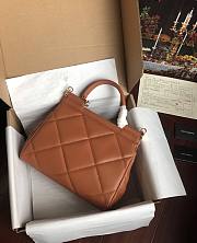 Dolce&Gabbana Medium Sicily Bag In Quilted Brown 25cm - 5