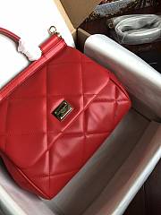 Dolce&Gabbana Medium Sicily Bag In Quilted Red 25cm - 6