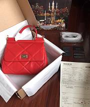 Dolce&Gabbana Medium Sicily Bag In Quilted Red 25cm - 4