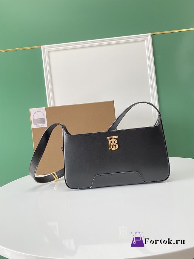 Burberry TB Shoulder Bag Leather Black 28x5x14cm - 1