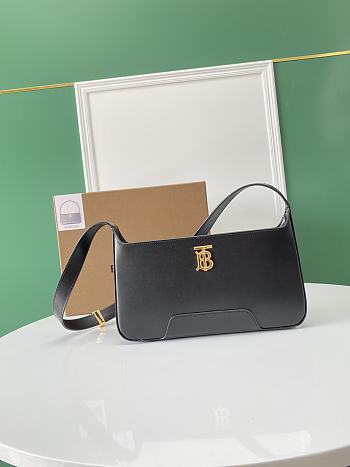 Burberry TB Shoulder Bag Leather Black 28x5x14cm