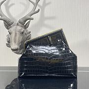 Fendi First Crocodile Leạther Black 32.5x15x23.5cm  - 1