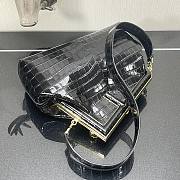 Fendi First Crocodile Leạther Black 32.5x15x23.5cm  - 3