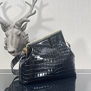 Fendi First Crocodile Leạther Black 32.5x15x23.5cm  - 4