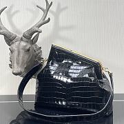 Fendi First Crocodile Leạther Black 32.5x15x23.5cm  - 2