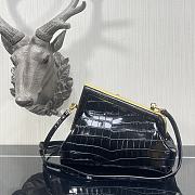Fendi Small First Crocodile Leạther Black 26×9.5×18cm  - 5