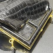 Fendi Small First Crocodile Leạther Black 26×9.5×18cm  - 6