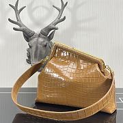 Fendi First Crocodile Leạther Brown 32.5x15x23.5cm - 3