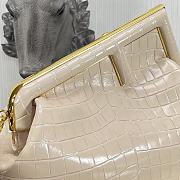 Fendi First Crocodile Leạther Cream 32.5x15x23.5cm  - 2