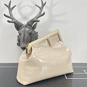 Fendi First Crocodile Leạther Cream 32.5x15x23.5cm  - 3