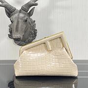 Fendi Small First Crocodile Leạther Cream 26×9.5×18cm  - 1