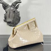 Fendi Small First Crocodile Leạther Cream 26×9.5×18cm  - 5