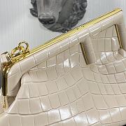 Fendi Small First Crocodile Leạther Cream 26×9.5×18cm  - 4